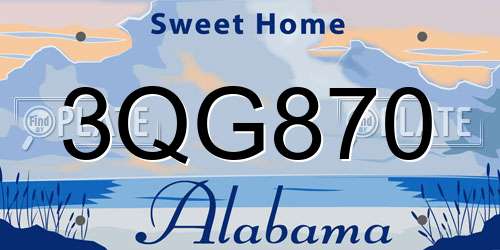 3QG870 Alabama License Plate