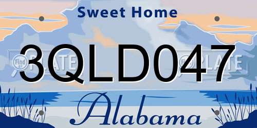 3QLD047 Alabama License Plate