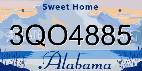 3QO4885 Alabama License Plate