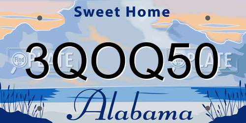 3QOQ50 Alabama License Plate