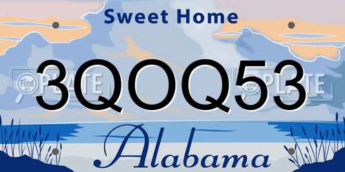 3QOQ53 Alabama License Plate