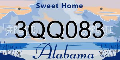 3QQ083 Alabama License Plate
