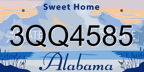 3QQ4585 Alabama License Plate