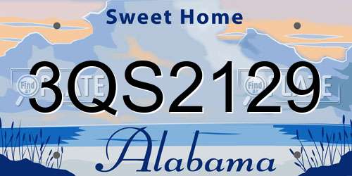 3QS2129 Alabama License Plate