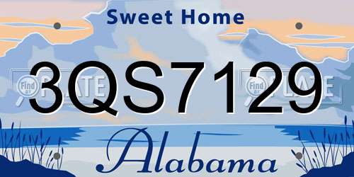 3QS7129 Alabama License Plate