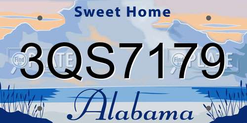 3QS7179 Alabama License Plate