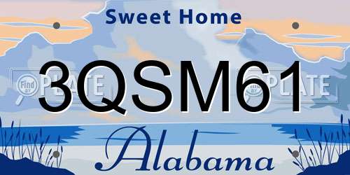 3QSM61 Alabama License Plate