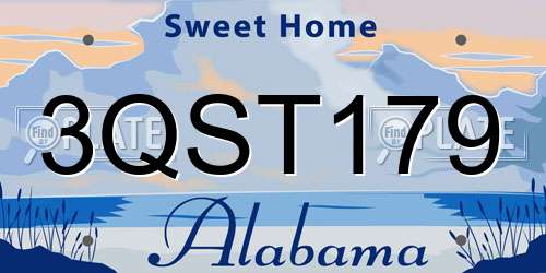 3QST179 Alabama License Plate
