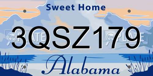 3QSZ179 Alabama License Plate