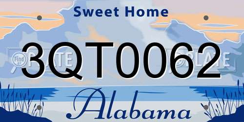 3QT0062 Alabama License Plate