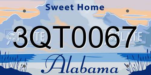 3QT0067 Alabama License Plate