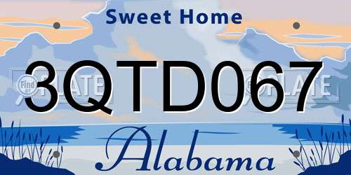 3QTD067 Alabama License Plate