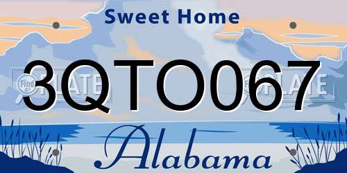 3QTO067 Alabama License Plate