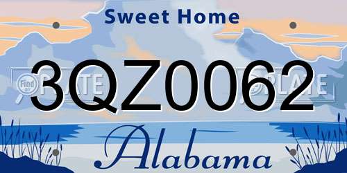 3QZ0062 Alabama License Plate