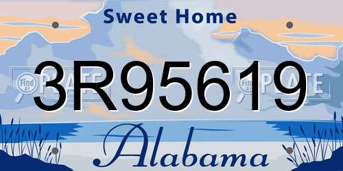 3R95619 Alabama License Plate