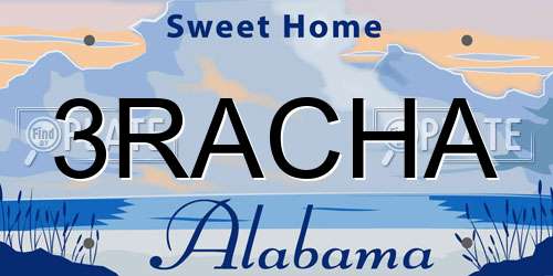 3RACHA Alabama License Plate