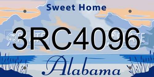 3RC4096 Alabama License Plate