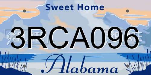 3RCA096 Alabama License Plate