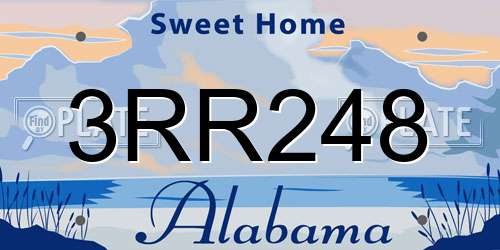 3RR248 Alabama License Plate