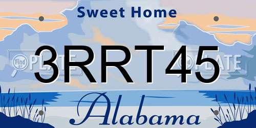 3RRT45 Alabama License Plate