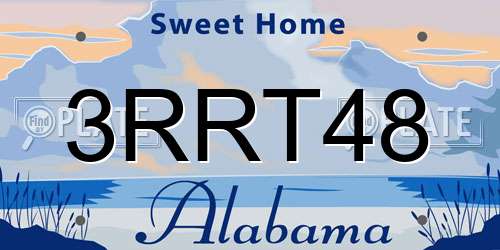 3RRT48 Alabama License Plate