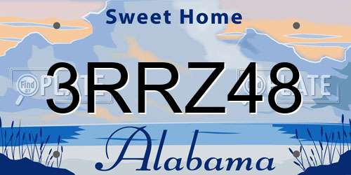 3RRZ48 Alabama License Plate