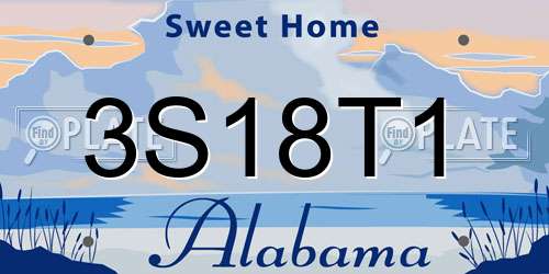 3S18T1 Alabama License Plate