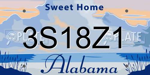 3S18Z1 Alabama License Plate