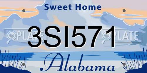 3SI571 Alabama License Plate