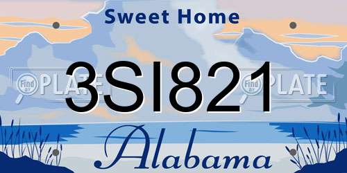 3SI821 Alabama License Plate