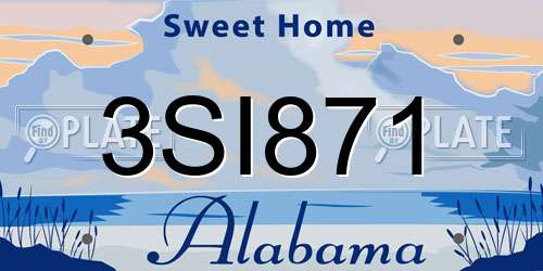 3SI871 Alabama License Plate