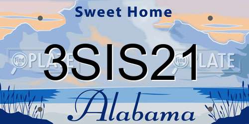 3SIS21 Alabama License Plate