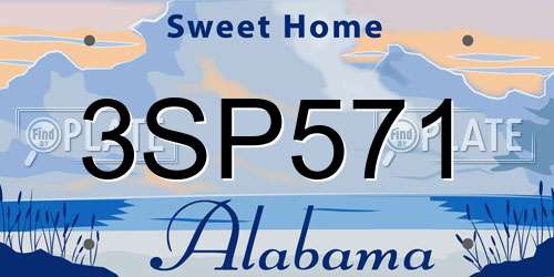 3SP571 Alabama License Plate