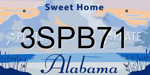 3SPB71 Alabama License Plate