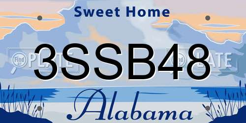 3SSB48 Alabama License Plate