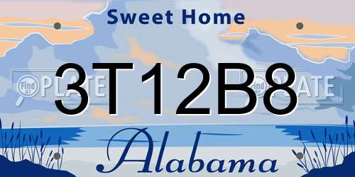 3T12B8 Alabama License Plate