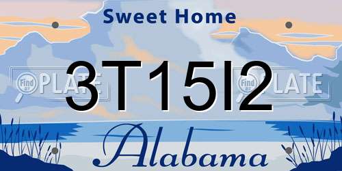 3T15I2 Alabama License Plate