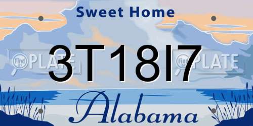 3T18I7 Alabama License Plate