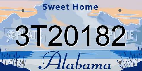 3T20182 Alabama License Plate