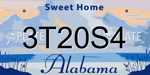 3T20S4 Alabama License Plate