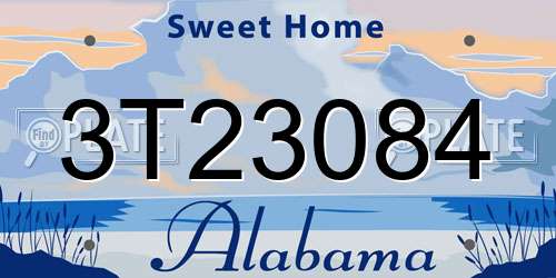 3T23084 Alabama License Plate