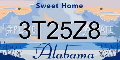 3T25Z8 Alabama License Plate