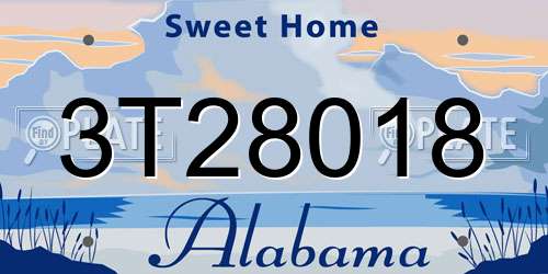 3T28018 Alabama License Plate