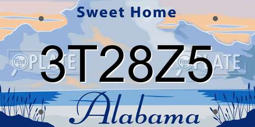 3T28Z5 Alabama License Plate