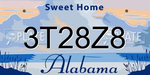 3T28Z8 Alabama License Plate