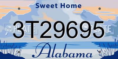 3T29695 Alabama License Plate