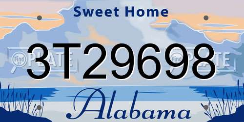 3T29698 Alabama License Plate