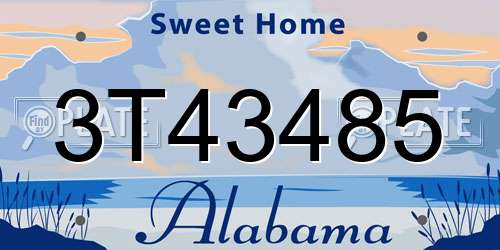 3T43485 Alabama License Plate