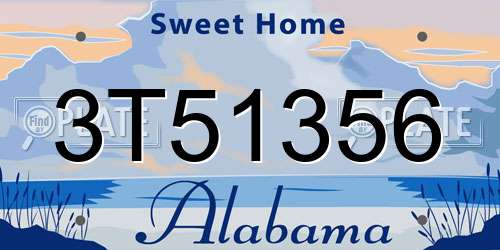 3T51356 Alabama License Plate