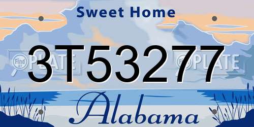 3T53277 Alabama License Plate